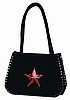 Red and Black Star Suede Bag