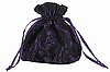 Purple Satin & Lace Drawstring Bag
