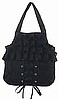 Black Satin Corseted Lace Bag