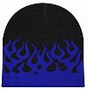 Black with Blue Flames Beanie