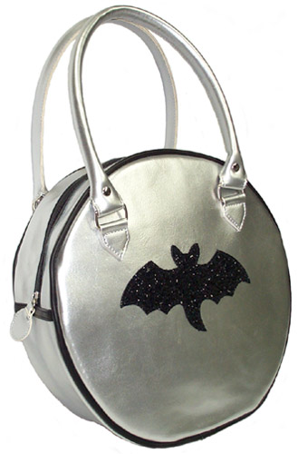 Silver with Black Bat Bag