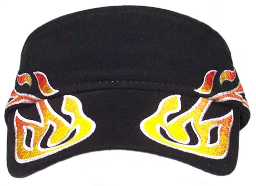 Curved Flames Black Visor