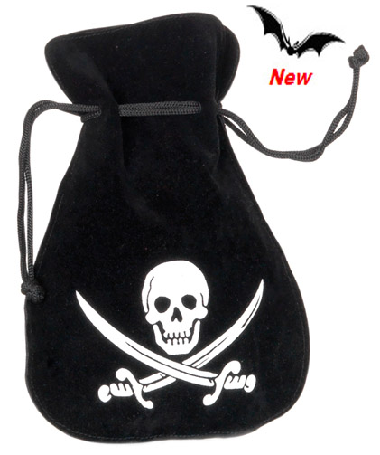 Black Pirate Drawstring Bag
