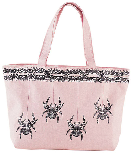 Spiders Pink Canvas Bag