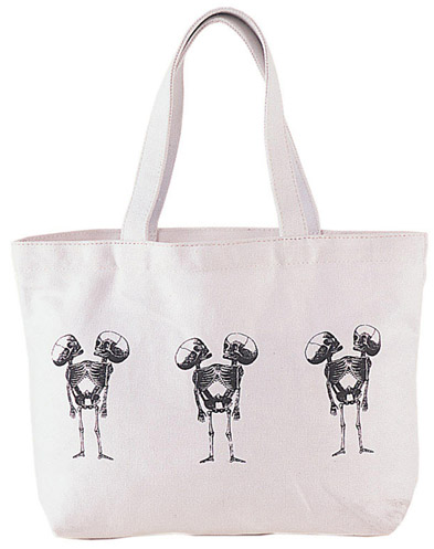 Skeletons White Canvas Bag