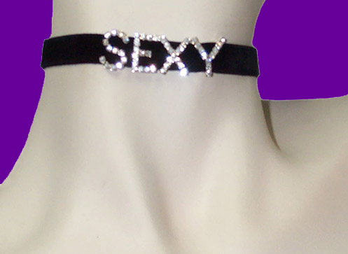 Sexy Rhinestone & Black Velvet Choker