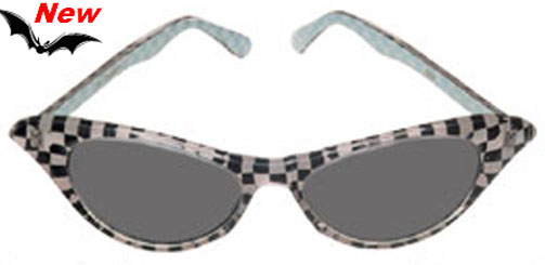 50's Checker Black & White Sunglasses