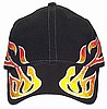 Curved Flames Black Cap