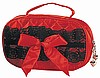 Red Satin Bow & Black Lace Bag
