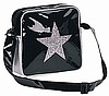 Silver Glitter Star Black Patent Bag